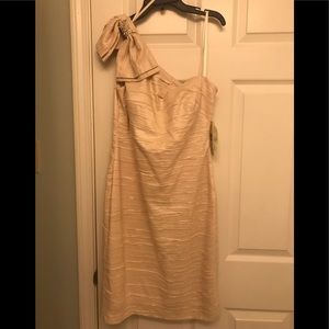 Blush colored one shoulder Eliza J Size 8 cocktail